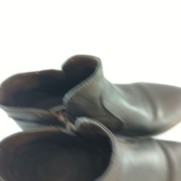 G By Guess Boots Womens 7M Heels Side Zip Ankle Booties Brown Leather Almond Toe - Picture 8 of 13